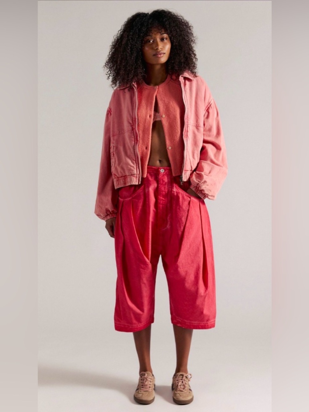 Sundry‎ Cropped Harem Pants NWOT high risk red